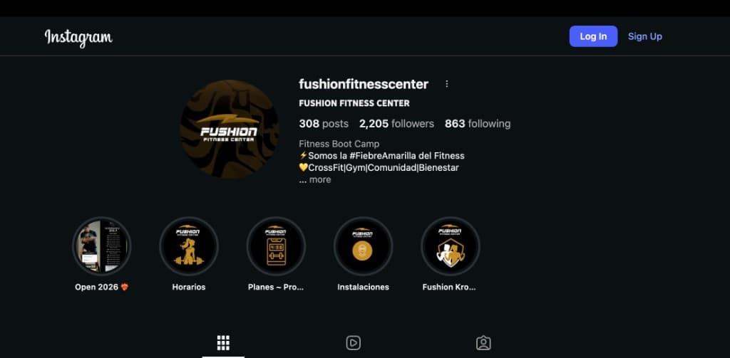 Perfil de Instagram de FUSHION FITNESS CENTER: boot camp de fitness, CrossFit y comunidad